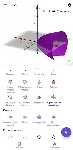 We create a solid of revolution with the Geogebra 3D Calculator #geogebra