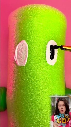 HILARIOUS GREEN CRAFT CHALLENGE with 123GO! 😂 #shorts