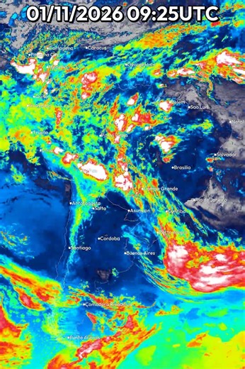 South America 24 Hour Weather #shorts | January 11, 2026 #shorts