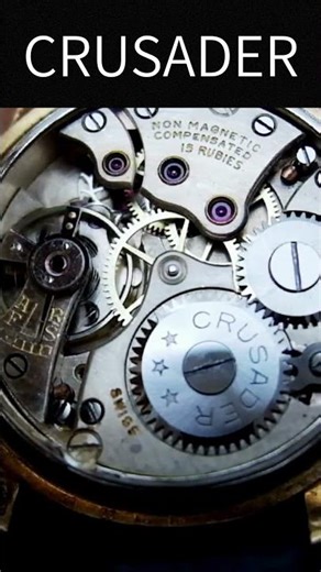 【機械】クルセーダー スモールセコンド 15石 重量19g 9K 金無垢 デニソン社製ケース パ CRUSADER Dennison