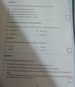 QUESTION 1What does a pyramid shaped wider base population age... | Filo