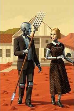Retro Futuristic Robot Couple on Mars | AI Art Animation