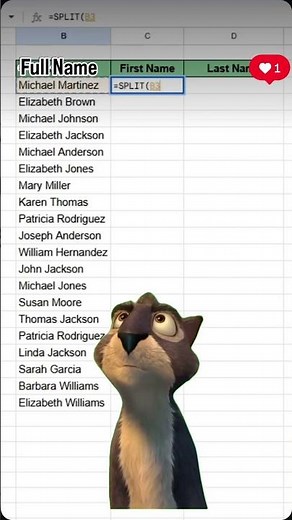 Separate First Name and Last Names-Excel Tips and Tricks