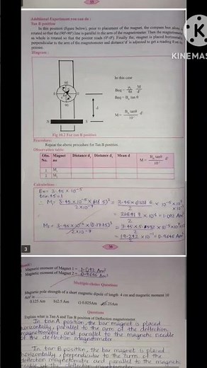 Experiment 10. Determination of Magnetic Moment of a Short Bar Magnet