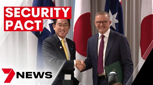 Australia and Japan have signed a landmark new security pact scaling up military and economic ties. The declaration charting a path for closer cooperation over the next decade as China ramps up its sabre-rattling in the Indo-Pacific. 7NEWS at 6pm | www.7NEWS.com.au #7NEWS | 7NEWS Adelaide
