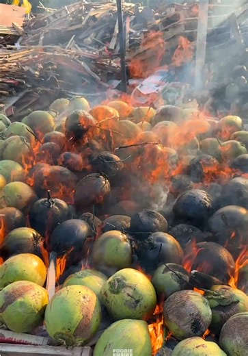 Roasted Coconut Recipe — Sweet Caramel Flavor from Fire (Samut Sakhon)