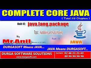 Core Java -java.lang.package- AutoBoxing and AutoUnboxing Part - 1