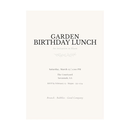 Birthday Lunch Invitation Template | Garden Party Invite | Editable Canva Template - Etsy