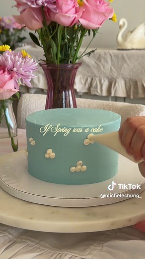 Decorating a Spring-Inspired Cake with Pastel Buttercream Flowers