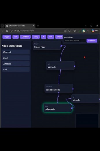 Automation flow builder AI UI|Zapier Using Just ONE HTML File