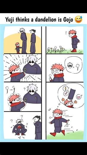 Yuji thinks a dandelion is Gojo 😅