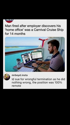 remote work on cruise ship gone wrong | Subscribe for more #motivation 😊👍