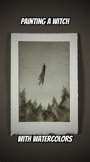 Painting a Witch with Watercolors #shorts #art