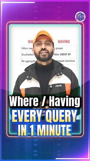 WHERE vs HAVING in #sql Explained | Quick Group‑By Tutorial