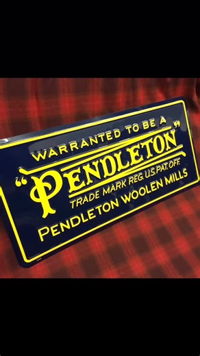 Pendleton metal “license plate” signs. Gift with a 3 wool Pendleton purchase, while supplies last, in store and online. We carry the largest selection of wool Pendletons. | Greenspan's