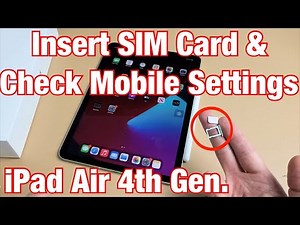 iPad Air 4: How to Insert SIM Card & Check Mobile Settings