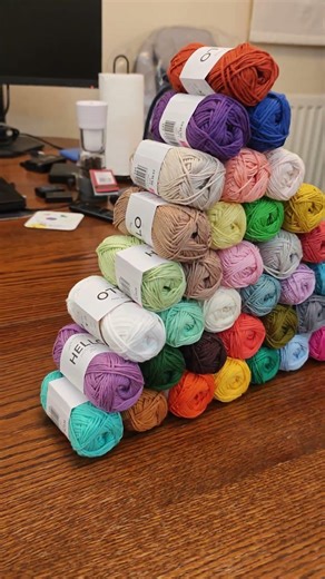 My Rainbow Yarn Collection 🤩 #mindthehappycraft #crochet #yarn