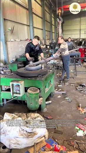 Raw Power Massive Industrial Metal Bending Machine: Creating Anchor Bolts with Hydraulic Force