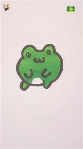How to draw a kawaii frog easily 🐸 #art #drawing #shorts #frog