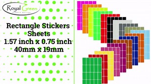 Royal Green Rectangular Red Sticker Labels 40mm x 19mm (1.57 inch x 0.75) - 2000 Pack