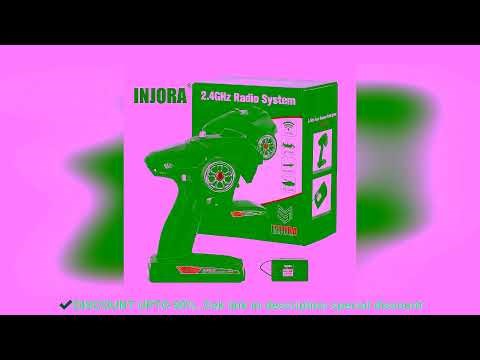 INJORA 2.4GHz Remote Control 6CH Digital Radio Transmitter with Gyro Receiver T6DC T6DCG for 1/8