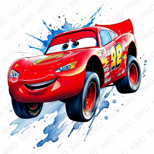 Watercolor Cartoon Car PNG: High-resolution Clipart (digital Download) - Etsy