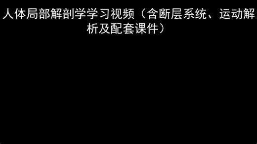 人体局部解剖学学习视频（含断层系统、运动解析及配套课件）