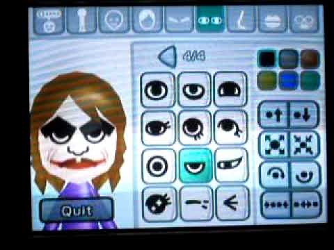 Wii- How to make a Joker Mii
