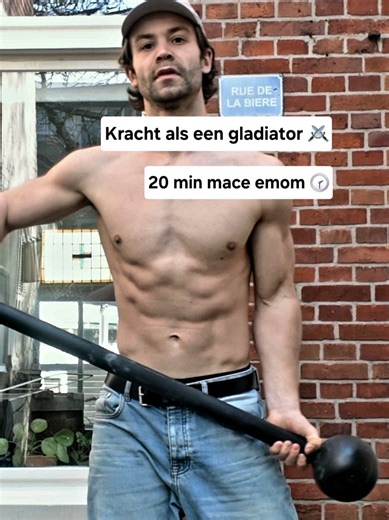 20 min mace EMOM (every minute on the minute) ⚔️💪🏻 training gaat zo: min 1: 360° - shoulder hold min 2: pendulum swing - splitsquat mace hold En herhaal voor 20 min 🔥 #fit #kettlebellworkout #exercise #workout #kettlebellworkout