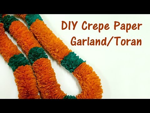 DIY Crepe Paper Garland/Toran | Marigold Garland | How to make garland using Crepe Paper