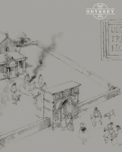 The Lincolnshire town of Ancaster lies on Ermine Street, which is a major Roman road heading north from London. The only remains visible today are some earth banks and ditches, which have been dated to the 4th century. What was here before? | Odyssey - Ancient History