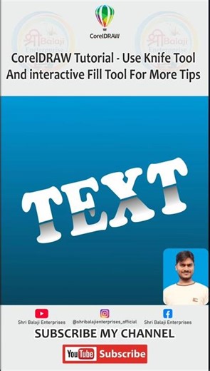 CorelDRAW Tutorial Use Knife Tool and interactive Fill Tool for more tips #coreldraw #tutorial