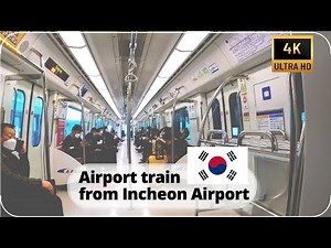 [4k] Train journey from Incheon Airport to Gimpo Airport station (feat. Yeongjong Bridge)