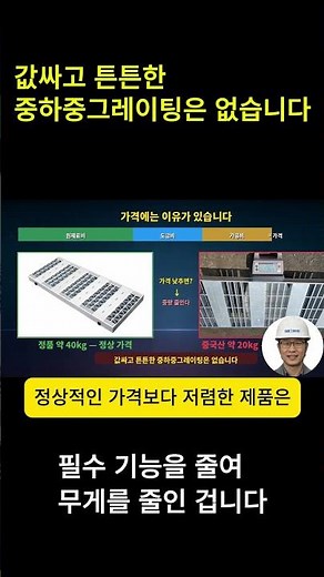 중하중그레이팅, 값싸고 튼튼한건 없습니다. 필수 기능을 줄여 / 무게를 줄인 겁니다. #스틸그레이팅 #그레이팅 #중하중그레이팅 #그레이팅가격 #정품판별