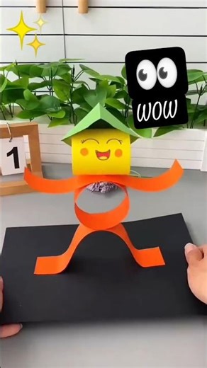 Paper springy character @SupraArtandCraft #origamicraft #origamicreations