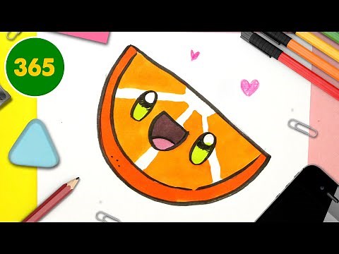 COMMENT DESSINER UNE ORANGE KAWAII - dessins kawaii faciles - comment dessiner des aliments kawaii