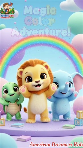 Magic Color Changing Animals for Kids | Cute Baby Lion, Elephant & Turtle | Preschool Fun Video#usa