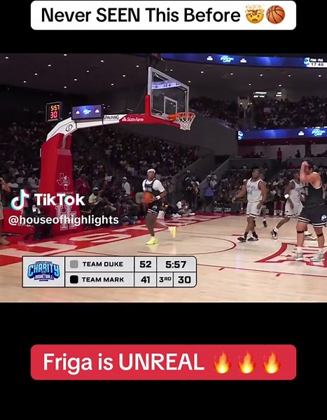 Friga HIGH FIVE then Shot 🤯👋 #friga #dukedennis #dreamcon #basketball