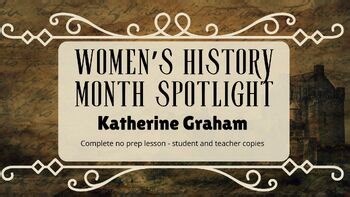 Women’s History | Katherine Graham | Reading Lesson & Activities | 5-8 | No Prep