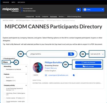 Networking with Participants Directory