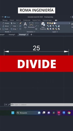 DIVIDE #autocad #autocadtips #autocadtutorial #autocad2d | Roma Ingeniería