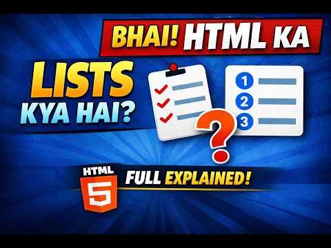 HTML Lists in 6 Minutes🚀 | Ordered, Unordered & Definition Lists Explained