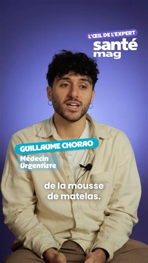 The person had a stomach ache because they were eating the mattress foam.