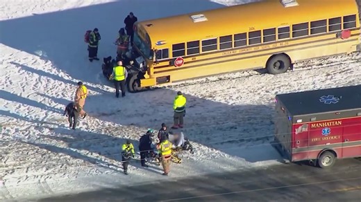 1 killed following crash involving school bus near Manhattan, Illinois