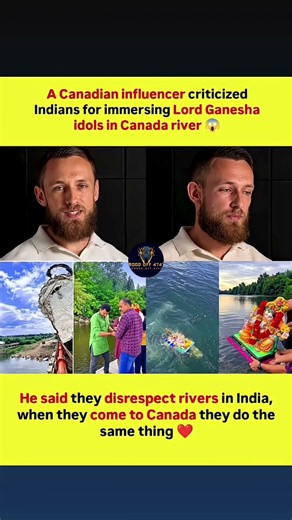 Canadian Influencer SLAMS Indians Over Ganesh Visarjan in Canada😱🙏| RiverPollution Debate#shorts