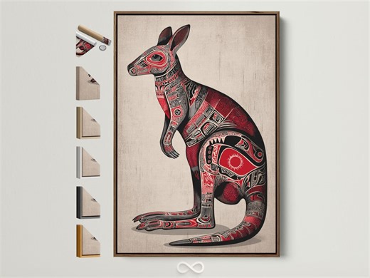 Red Kangaroo Wall Art - Aboriginal Canvas Print, Indigenous Australian Decor, Tribal Animal Artwork for Office, Living Room - Etsy Australia