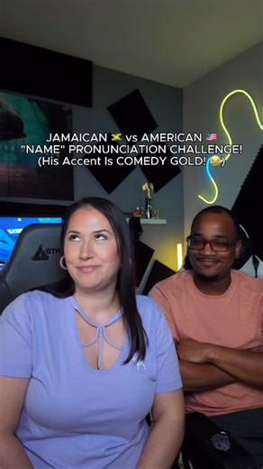 JAMAICAN 🇯🇲 vs AMERICAN 🇺🇸 “NAME” PRONUNCIATION CHALLENGE! (His Accent Is COMEDY GOLD! 😂) @LamarMK #jamaican #american #interracialcouple #couplecomedy | Noelle