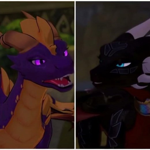 A line between Spyro x cynder realistic animation 💜🖤
