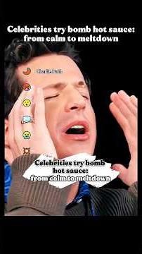 Celebrities try bomb hot sauce: from calm to meltdown😭#HotOnes #celebrityReactions #SpicyFood #Viral