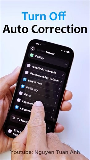 How to turn off auto correction on iPhone